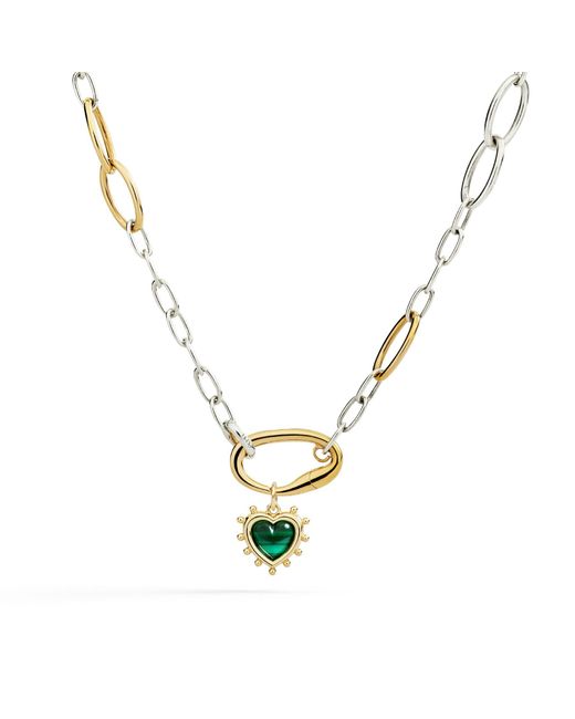 Dodo Green Heart Charm With Malachite