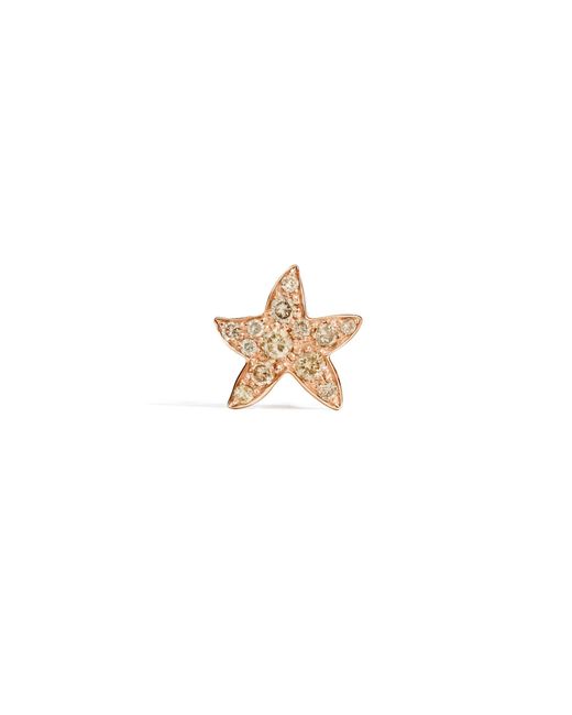 Dodo Metallic Rose & Diamond Star Stud Earring
