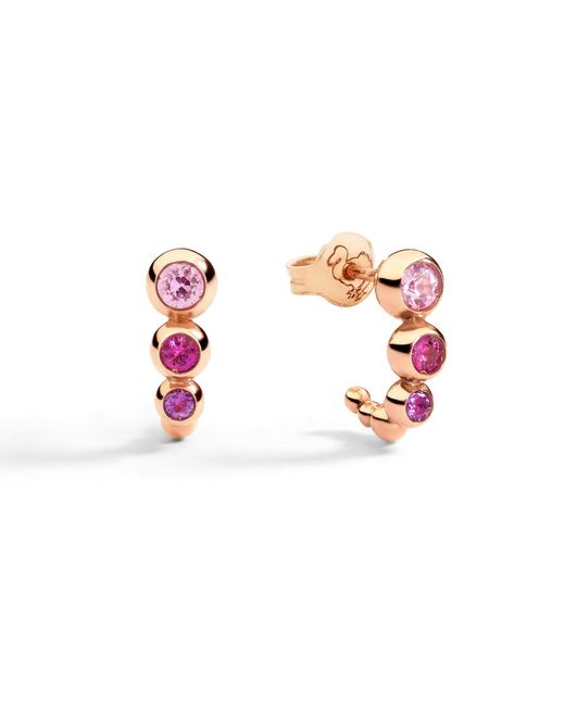 Dodo Pink Rose & Coloured Stones Bollicine Earrings