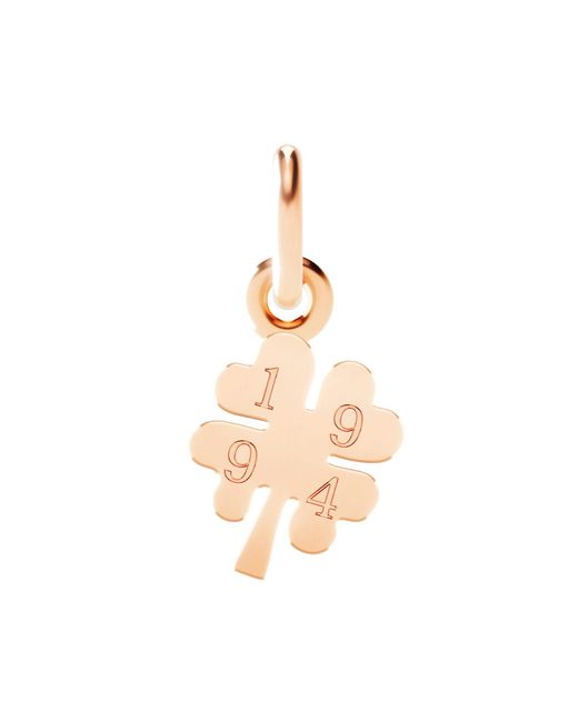 Dodo Metallic Rose Four Leaf Clover Charm