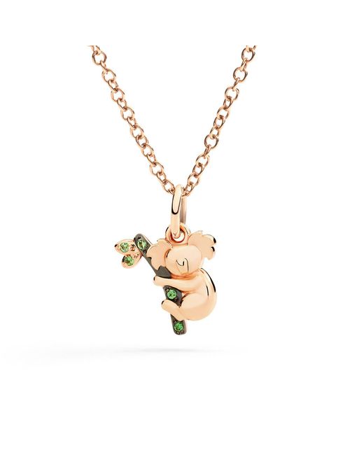 Dodo Metallic Rose Koala Charm & Tsavorites