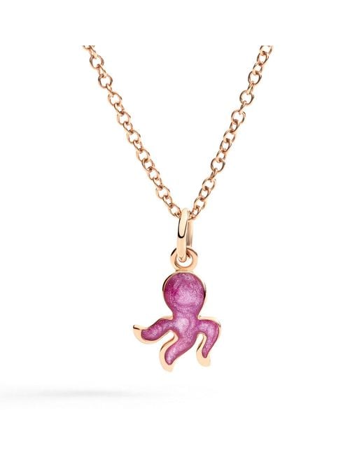 Dodo Pink Rose & Enamel Octopus Charm