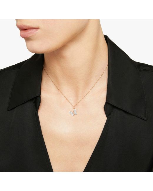 Dodo Metallic Rose & Diamond Butterfly Charm