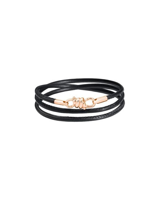 Dodo Black Rose & Leather Cord Nodo Bracelet