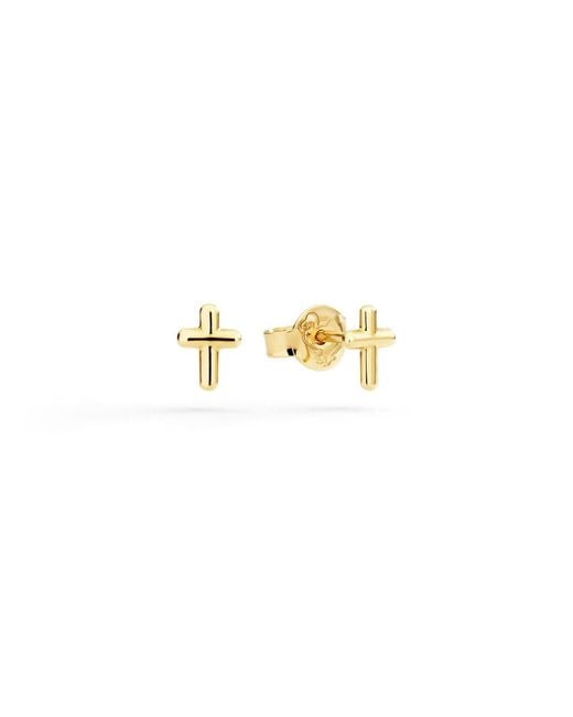 Dodo Metallic Mini Cross Stud Earrings
