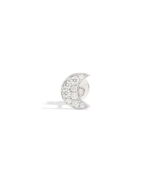 Dodo White Diamond Moon Stud Earring