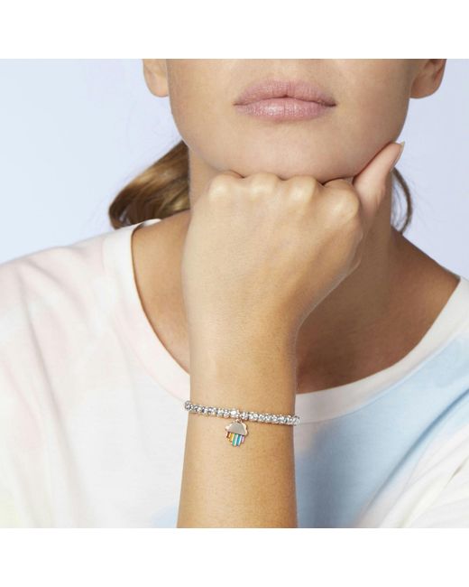 Pendentif Arc-En-Ciel Or Rose & Émail Dodo en coloris White