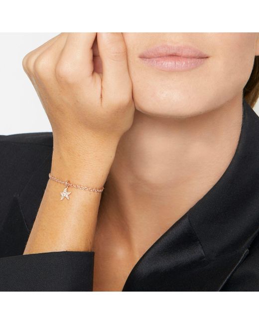 Dodo Metallic Rose & Diamond Star Charm