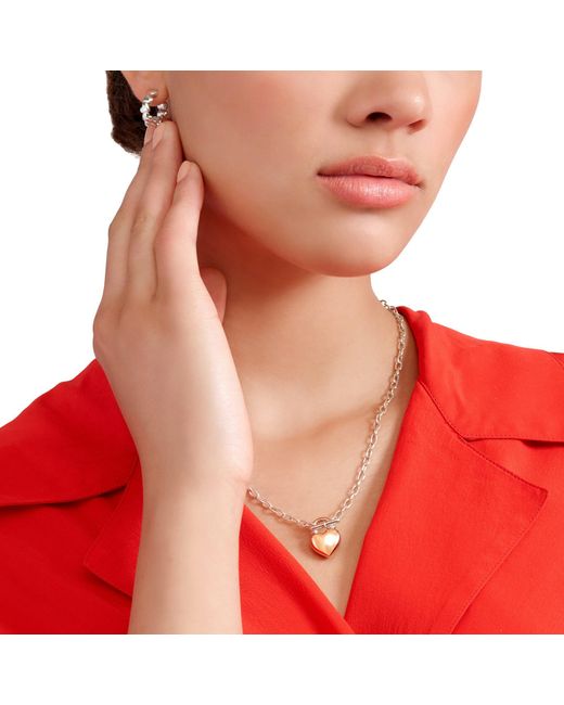 Dodo Metallic Rose & Heart Necklace