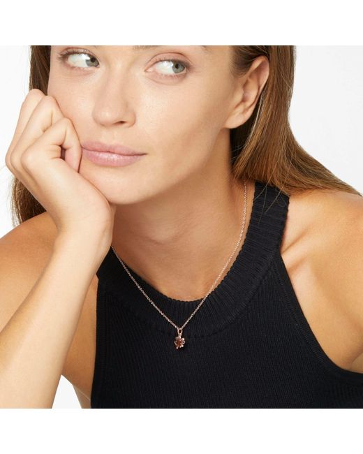 Dodo Metallic Rose Four Leaf Clover Charm