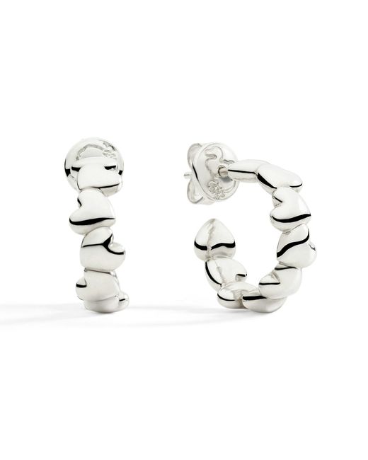 Dodo Metallic Heart Hoop Earrings