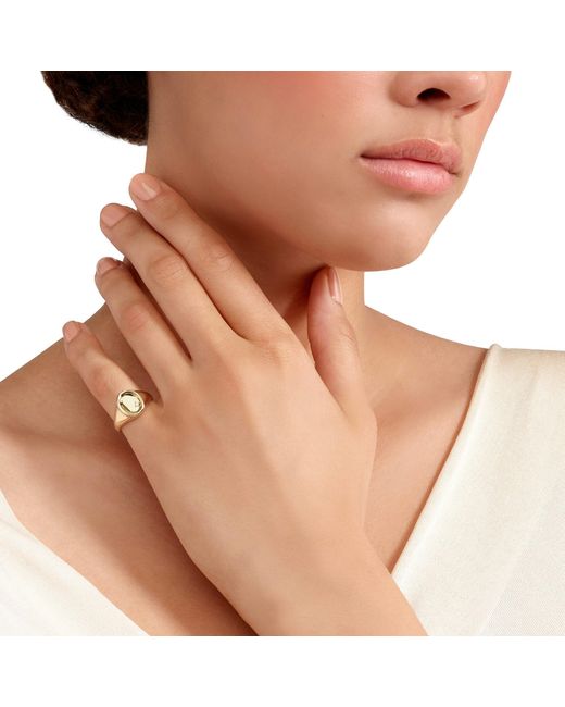 Dodo Metallic Diamond Signet Ring