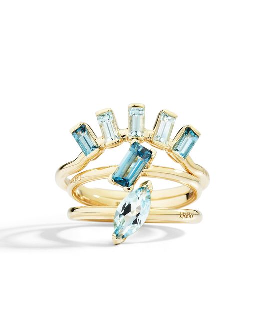 Dodo Metallic Princess Cut Sky Topaz Ring
