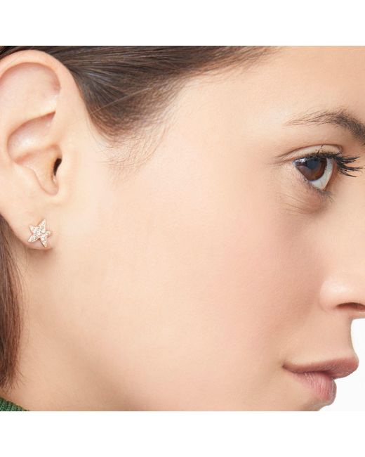 Dodo Metallic Rose & Diamond Star Stud Earring
