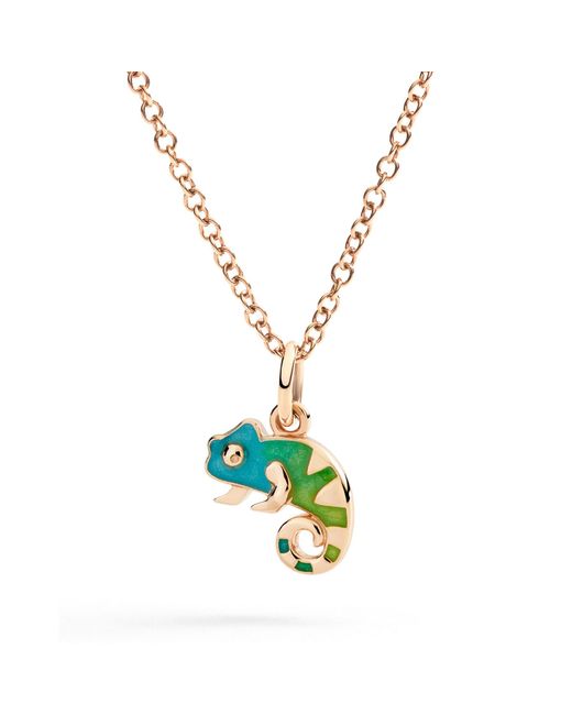 Dodo Blue Rose & Enamel Chameleon Charm