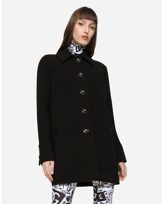 Dolce & Gabbana クレープ ピーコート Black