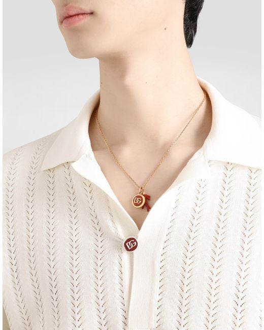 Dolce & Gabbana White Collana for men