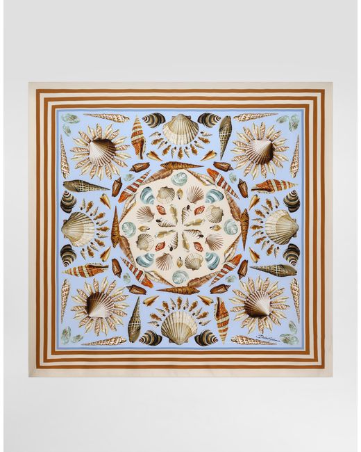 メンズ Dolce & Gabbana Shell-Print 90X90 Silk Scarf Metallic