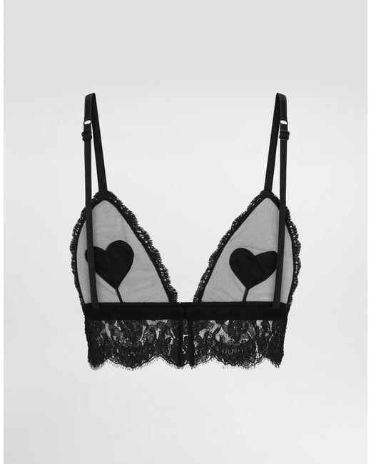 Dolce & Gabbana Black Tulle And Lace Bra