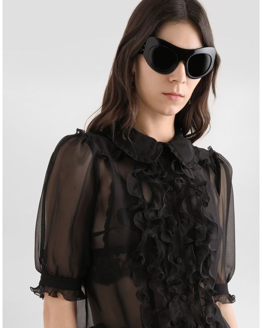 Dolce & Gabbana Black Chiffon Shirt