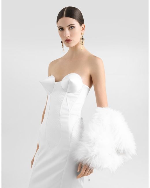 Dolce & Gabbana White Faux Fur Muff