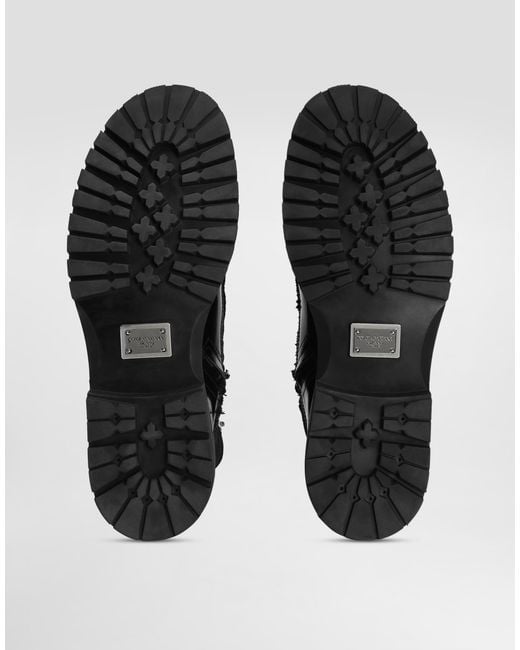 Dolce & Gabbana Black Calfskin Ankle Boots for men