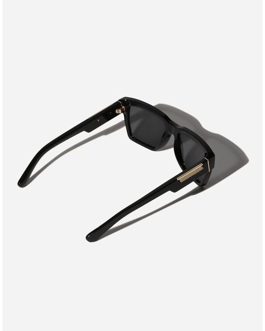 Dolce & Gabbana Black Mirror Logo Sunglasses
