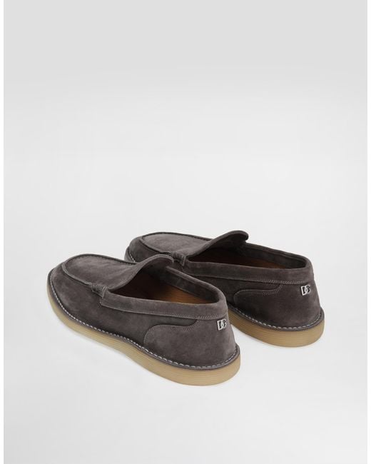 Dolce & Gabbana White Suede Loafers for men