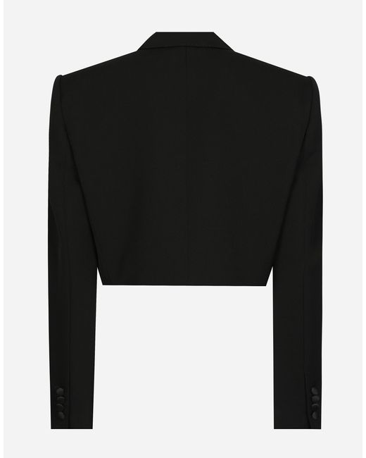 Dolce & Gabbana Black Satin-Lapel Wool Gabardine Tuxedo Blazer