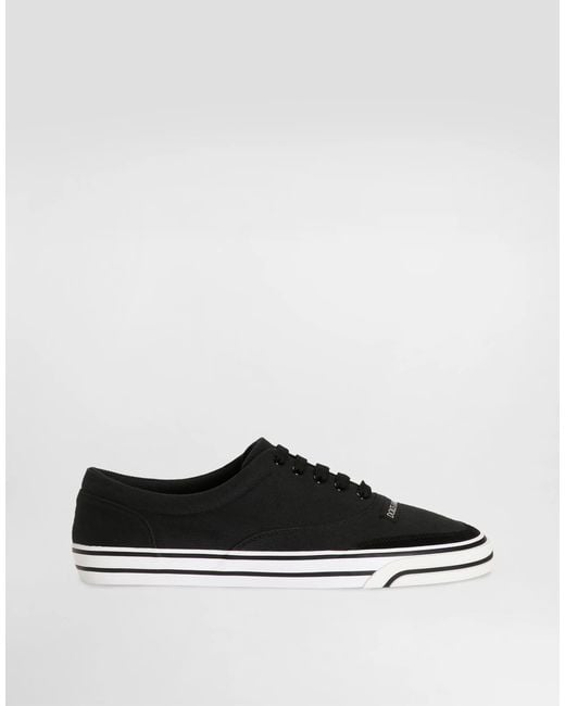Dolce & Gabbana Black Dg Sailing Canvas Sneakers for men