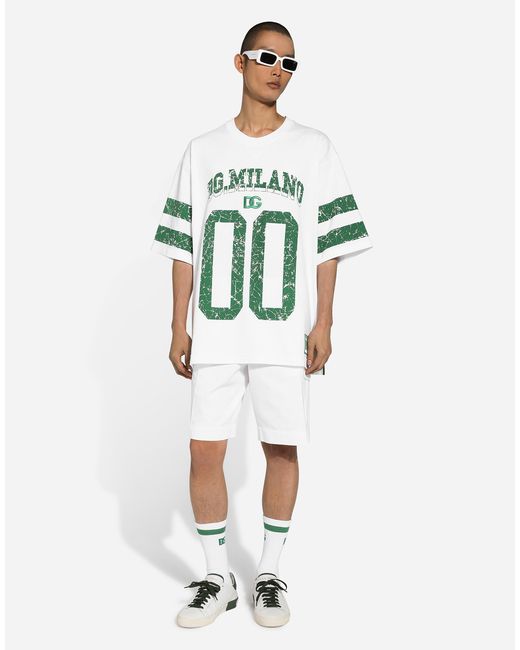 メンズ Dolce & Gabbana ロゴプリント コットン Tシャツ Green