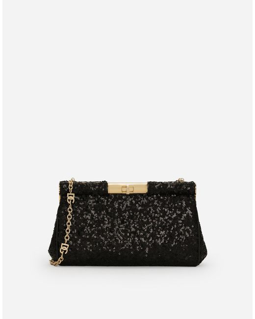 Dolce & Gabbana Black Schultertasche Marlene Mittelgroß