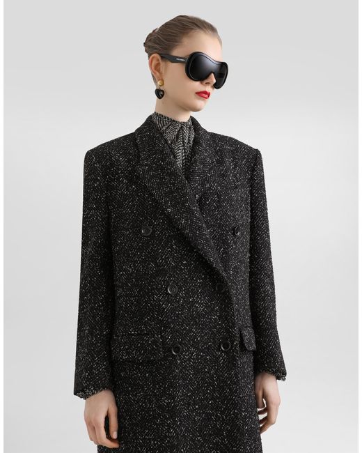 Dolce & Gabbana Black Oversized Double-Breasted Coat