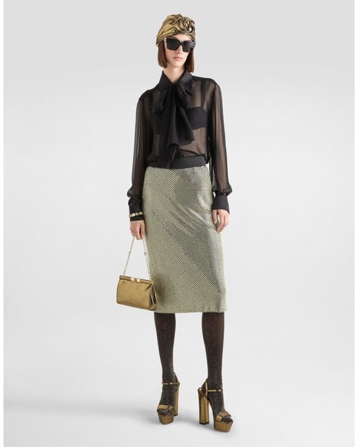 Dolce & Gabbana Green Midi Pencil Skirt