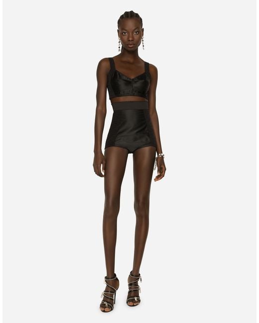 Dolce & Gabbana Black Satin Top