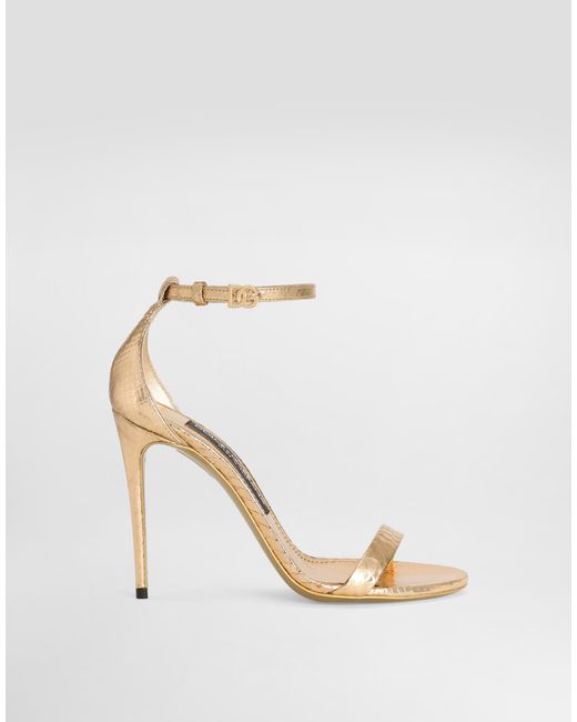 Sandales En Python Dolce & Gabbana en coloris Natural