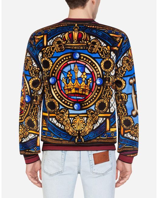 Dolce & Gabbana Sweatshirt Aus Samt Mit Julius Cäsar-Print in Blau für  Herren | Lyst DE