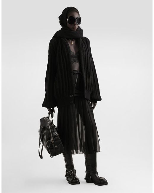 Dolce & Gabbana Black Virginwool Cardigan