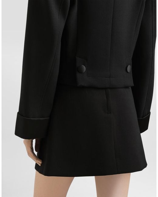 Dolce & Gabbana Black Zweireihige Jacke Aus Wolle