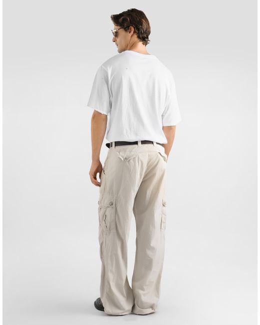Dolce & Gabbana White Distressed Cotton T-Shirt for men