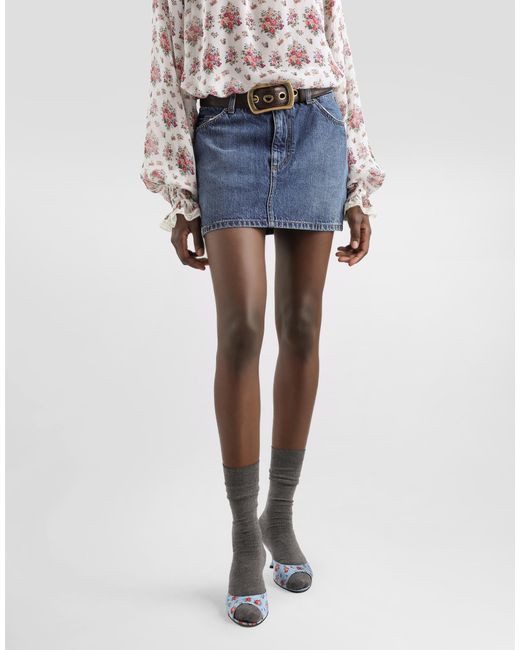 Dolce & Gabbana Blue Denim Skirt