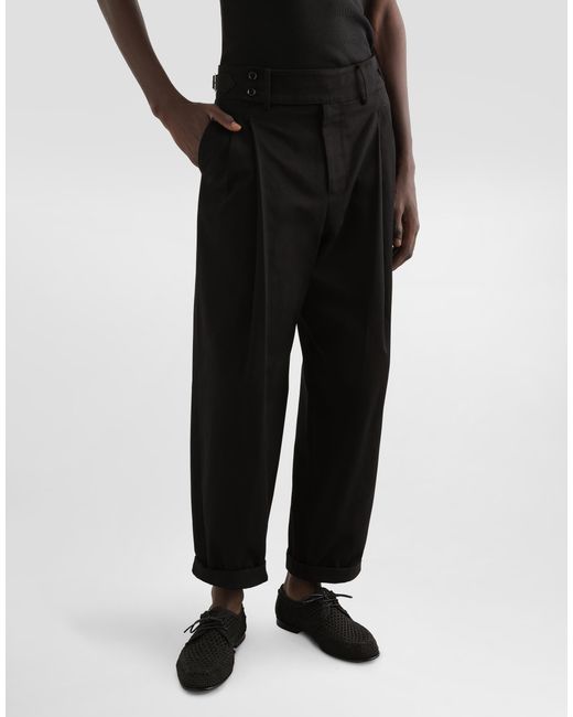 Pantalones De Sarga De Algodón Dolce & Gabbana de hombre de color Black