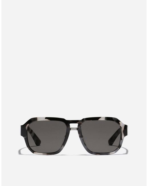 メンズ Dolce & Gabbana 「ミラーロゴ」 サングラス Gray