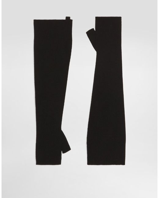 Dolce & Gabbana Black Rib Knit Gloves