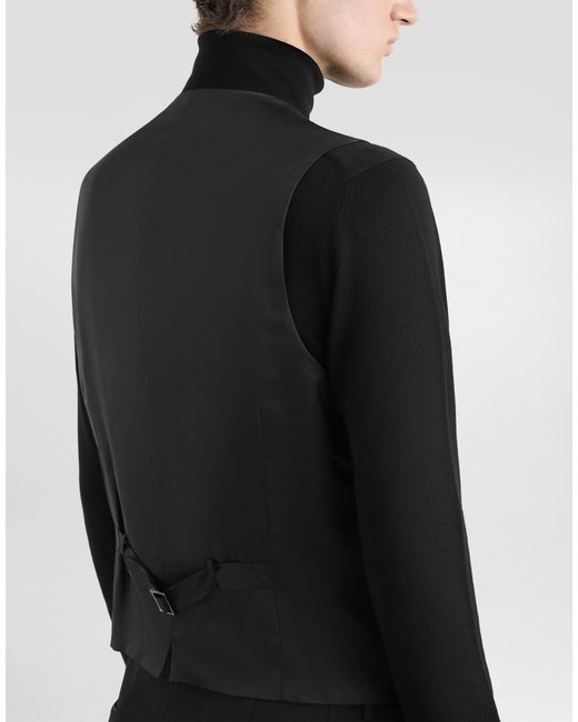 メンズ Dolce & Gabbana スリーピースタキシードスーツ シチリアフィット ストレッチウール Black
