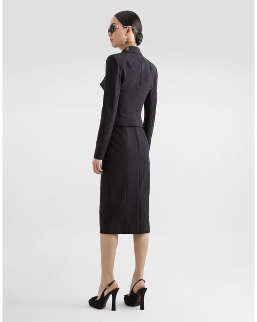 Dolce & Gabbana Black Short Single-Breasted Technical Cady Jacket