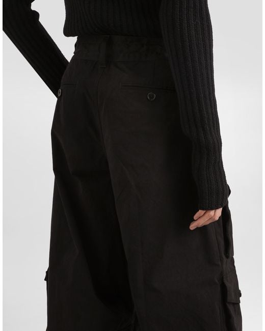 Dolce & Gabbana Faille Cargo Trousers in Black für Herren