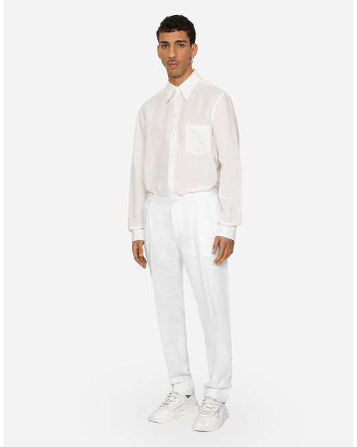 メンズ Dolce & Gabbana パンツ リネン White