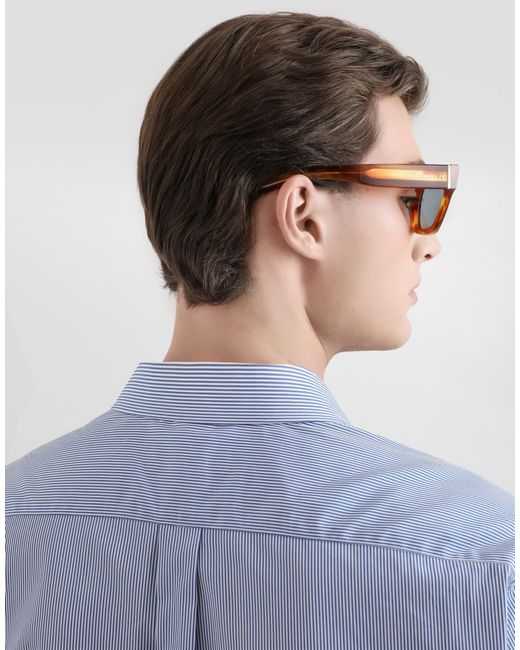 Dolce & Gabbana Blue Striped Martini Shirt for men