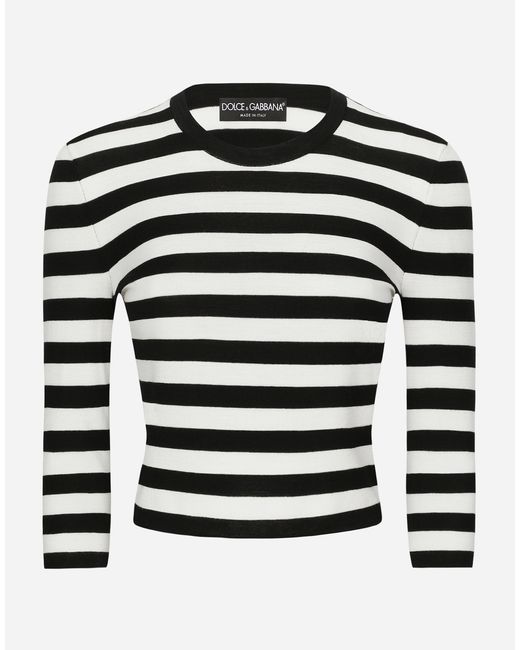 Maglia A Intarsio Righe di Dolce & Gabbana in Black